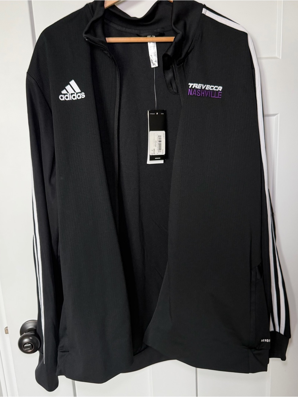 adidas Track Jacket Nashville Trevecca Black Full-Zip Athletic 2XL NEW